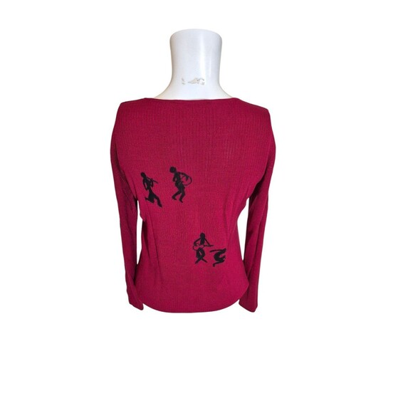 August Silk Hand Painted VTG Art to Wear Artist Toby Sweater Silk Sweater sz S/M - Picture 3 of 4